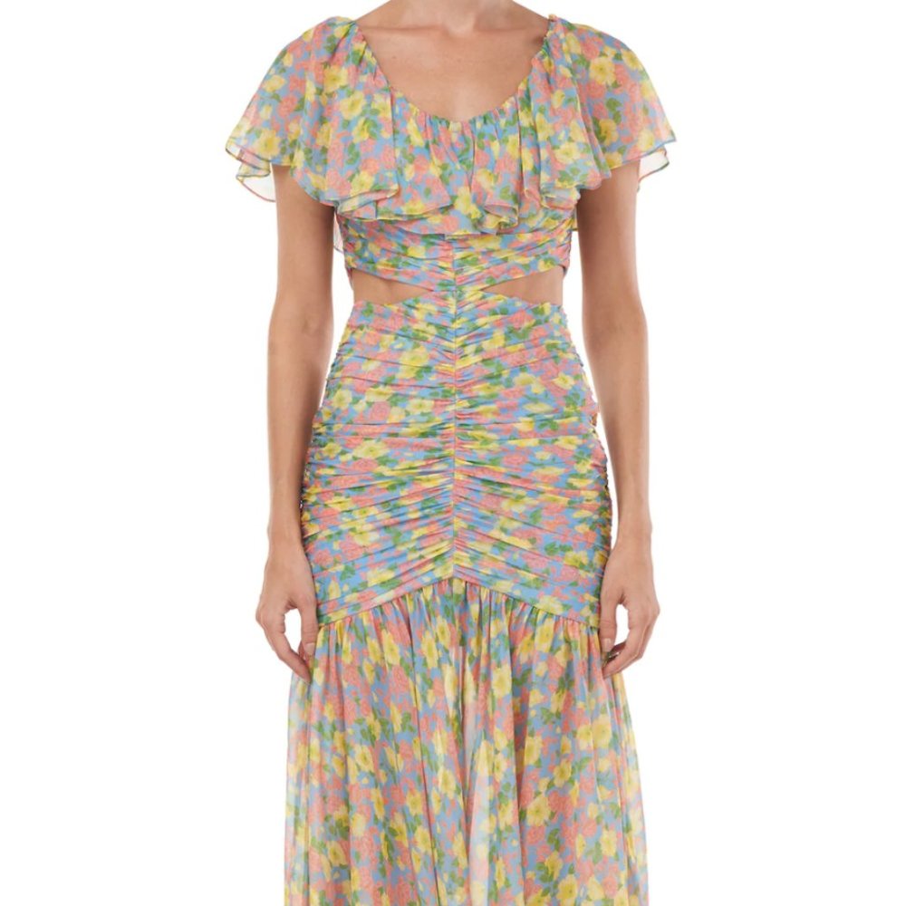 Amur Amore Dress Floral off shoulder cut out NWT $698 Gorgeous Easter Dress